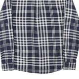 BARBOUR Mens Blue & White Check Shirt XS Classic Cotton Blend Button-Down Casual
