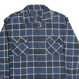 JACHS Mens Blue & White Check Shirt 2XL Classic Cotton Long Sleeve Casual