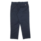 DICKIES Mens Cotton Blend Navy Regular Straight Trousers W36 L28 Workwear Casual