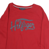 TOMMY HILFIGER Mens Red Crew Neck L Hilfiger Logo Sweatshirt Cotton Casual