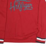 TOMMY HILFIGER Mens Red Crew Neck L Hilfiger Logo Sweatshirt Cotton Casual