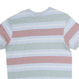 VANS Mens Green & Red Stripe Pocket T-Shirt L Short Sleeve Crew Neck Cotton