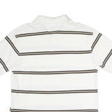 TOMMY HILFIGER Mens White & Brown Striped Cotton Short Sleeve Polo Shirt L