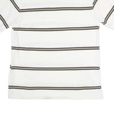 TOMMY HILFIGER Mens White & Brown Striped Cotton Short Sleeve Polo Shirt L