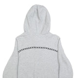 NIKE Womens Grey Hoodie L Cotton Blend Full Zip Grey Hoodie with Logo Tape