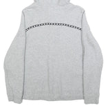 NIKE Womens Grey Hoodie L Cotton Blend Full Zip Grey Hoodie with Logo Tape