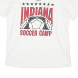 ADIDAS Mens White Indiana Soccer Camp Graphic T-Shirt M Short Sleeve Crew Neck