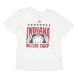 ADIDAS Mens White Indiana Soccer Camp Graphic T-Shirt M Short Sleeve Crew Neck