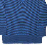 TOMMY HILFIGER Womens Blue & Black Patterned Jumper V-Neck Basic Knit L