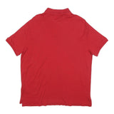 POLO RALPH LAUREN Mens Red Short Sleeve Plain Polo Shirt L Cotton Blend Casual