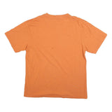 KARL KANI Mens Orange Cotton Blend T-Shirt L Short Sleeve Crew Neck Minimal Logo