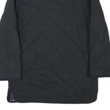 BURBERRY Womens Black Outdoor Jacket M Polyester Blend Diamond Pattern Button