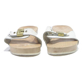 SCHOLL Womens Leather White Clog Slide Sandals UK 5 Comfortable Summer Footwear