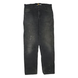 CARHARTT Mens Jeans Black Regular Straight Denim W38 L36 Workwear Durable Cotton