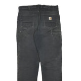 CARHARTT Mens Jeans Black Regular Straight Denim W38 L36 Workwear Durable Cotton