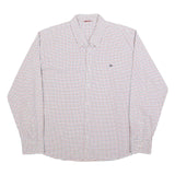 LEVI'S Mens White & Blue Checked Shirt 2XL Cotton Blend Casual Long Sleeve