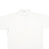 IZOD Mens White Short Sleeve Plain Polo Shirt L Cotton Casual Classic