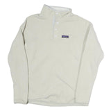 PATAGONIA Womens Cream Sweatshirt Pullover L Button Neck Outdoor Casual