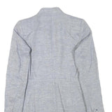 ZARA Womens Grey Linen Blend Button Jacket S Tailored Classic Plain Lightweight
