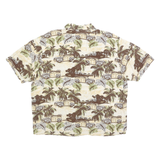 NATURAL ISSUE Mens Beige Brown Rayon Casual Shirt L Summer Vacation Pattern