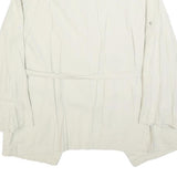 ZARA Womens White Jacket L Polyester Blend Drawstring Plain Stylish Lightweight