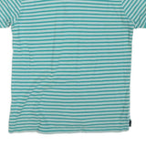 NAUTICA Womens Green & White Striped Short Sleeve Polo Shirt S Slim Fit