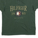 TOMMY HILFIGER Mens Green Polo Shirt Short Sleeve Large Logo Embroidered M