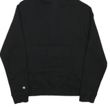 CHAMPION Mens Black Polyester Blend Quarter Zip Hoodie M Sherpa Style Pocket