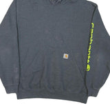 CARHARTT Mens Grey Hoodie L Hooded Sweatshirt Cotton Blend Casual