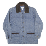 CHRISTOPHER BANKS Womens Blue Denim Jacket L Cotton Button Front Classic Fit