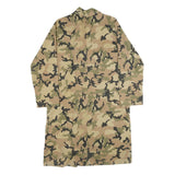 Womens Beige Green Camouflage Button Jacket L Cotton Blend Casual Patterned