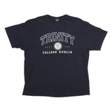 TRINITY COLLEGE DUBLIN Womens Black T-Shirt 2XL Short Sleeve Crew Neck Cotton