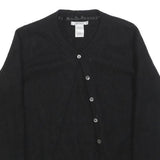 GAP Womens Black Plain Cashmere V-Neck Rib Knit Jumper M Classic Essential