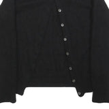 GAP Womens Black Plain Cashmere V-Neck Rib Knit Jumper M Classic Essential