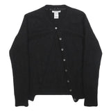 GAP Womens Black Plain Cashmere V-Neck Rib Knit Jumper M Classic Essential