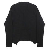 GAP Womens Black Plain Cashmere V-Neck Rib Knit Jumper M Classic Essential