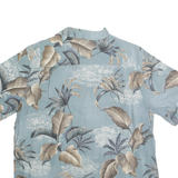 CROFT & BARROW Mens Blue Tropical Print Rayon Shirt L Summer Casual