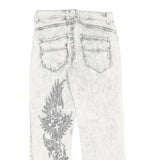 RAINBOW Womens Relaxed Cotton Blend Denim Light Wash W30 L30 Embroidered Jeans