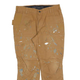 CARHARTT Mens Relaxed Fit Jeans Beige Cotton Blend W36 L30 Workwear Paint