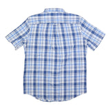 CHAPS Mens Blue & White Check Shirt M Short Sleeve Buttondown Casual