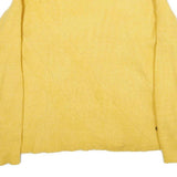 CHICOREE Womens Yellow Plain Jumper Crew Neck Basic Knit S Lightweight Soft Wool