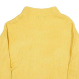 CHICOREE Womens Yellow Plain Jumper Crew Neck Basic Knit S Lightweight Soft Wool
