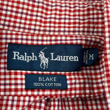 Blake Shirt Ralph Lauren Checked Short Sleeve Shirt - Medium Red Cotton