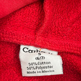 Age 6-7 Carhartt Spellout Hoodie - Small Red Cotton Blend