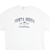OPTIMA Mens White Punta Gorda Florida Graphic T-Shirt L Short Sleeve Crew Neck