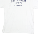 OPTIMA Mens White Punta Gorda Florida Graphic T-Shirt L Short Sleeve Crew Neck