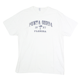 OPTIMA Mens White Punta Gorda Florida Graphic T-Shirt L Short Sleeve Crew Neck