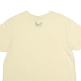 NORTHERN REFLECTIONS Womens Cream Butterfly Graphic T-Shirt L Short Sleeve Crew