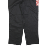 DICKIES Mens Black Regular Fit Straight Trousers W42 L30 Work Wear Durable Zip