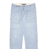 H&M Mens Jeans Blue Regular Straight Denim Light W32 L34 Button Closure Cotton